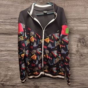 Vintage Screenshot Brand Mens Black Neon Jacket Large